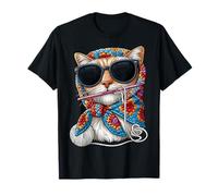 Cat Pet Granny Square Crochet Yarn Crochet Lover Camiseta