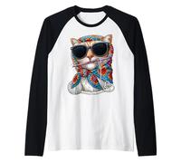 Cat Pet Granny Square Crochet Yarn Crochet Lover Camiseta Manga Raglan