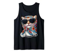 Cat Pet Granny Square Crochet Yarn Crochet Lover Camiseta sin Mangas