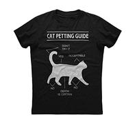 Cat Petting Guide Graphics Printed Mens Short Sleeve New Cotton Black T-Tshirts Camisetas y Tops Black(Large)