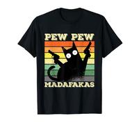 CAT Pew Pew Madafakas Crazy Cat Gun Regalos Divertidos Camiseta