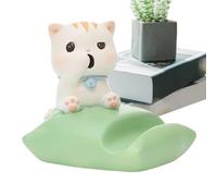 Cat Phone Stand, Decorative Resin Holder, 2.36x2.75 Inches Cute Animal Cradle Stable Support Base, Non-Slip Design, Ideal for Dashboard, Boat, Hands- Display