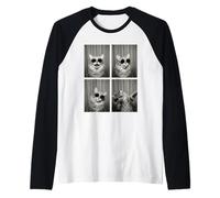 Cat PhotoBooth Gafas de Sol Funny Dab Cats Lover Camiseta Manga Raglan