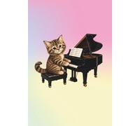 Cat Piano Notebook - Rainbow: RAINBOW Paper 6 x 9 120-Page Lined Music Journal for Violin and Cat Lovers