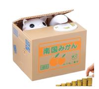 Cat Piggy Bank, Electric Cartoon Cat Money Bank ATM, Cãt Stealing Inspired Creative Savings Toy For Kids Teens Adults, Battery Operated, 4.72x3.94x3.54 Inches, 1 Bānk (Batteries Not Included)
