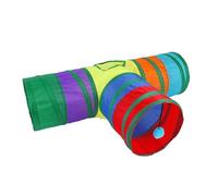 Cat Play Tunnel - Large Cat Tunnel | T-Shaped 3 Way With Peephole | Way Large Cats Tunnels | Foldable 3 Ways Interactive Toys For Bunny Puppy Small Dogs Indoor Play Exercise Enrichment Physical