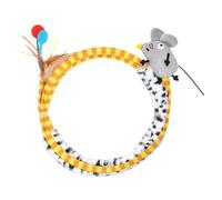 Cat Play Tunnel - Multifunctional Foldable Tube, Indoor Activity Structure with featherMouse Toys | Portable Large Cat Toy Springs Suitable Kittens Adult Cats Interactive Exercise Entertainment Fun