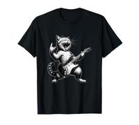 Cat Playing Guitar Rock Star Funny Cat Lover Men Women Kids Camiseta