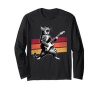 Cat Playing Guitar Rock Star Funny Cat Lover Men Women Kids Manga Larga
