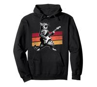 Cat Playing Guitar Rock Star Funny Cat Lover Men Women Kids Sudadera con Capucha