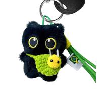 Cat Plush Keychain - 10cm Cute Keyring | Black Cat Keychain Plush | Adorable Little Black Cats Keychains For Women Men Room Home Car Family Friends Holiday Party Supplies, Multi-color Gift For A Good