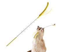 Cat Pole Toy - Cat Teaser Wand | Cat Hunting Instincts Toy | Cat Teasing Stick Simulated Setaria | Cat Feather Stick Pet Accessories | Faux Grass Shaped Plush Rod for Cat Physical Training & Playing