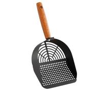 Cat Poop Shovel, Cat Litter Scoop, Stainless Steel Ergonomic Long Handle Grip Multi-Use Sifter, Removal Cleaning Tool for Home, Travel, Indoor Use, Metal, 1 Piece