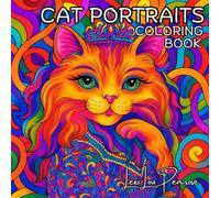 Cat Portraits: Relaxing Adult Coloring Book of Beautiful Cats & Geometric/Abstract Modern Art Patterns for Mindfulness: Unique, Cute & Artistic Cat ... | Promotes Calm, Creativity & Stress Relief