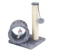 Cat Post Scratcher, Indoor Kitten Scratch Pillar, Sturdy Sisal Post, Plush Base for Comfort, Exercise and Stress Comfort, 11.81x7.87x7.87 Inches, Gray Color, 1 Piece
