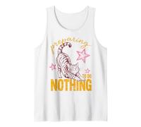 Cat Preparing To Do Nothing Funny Lazy Relaxation Humor Camiseta sin Mangas
