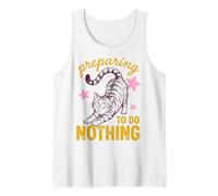 Cat Preparing To Do Nothing Funny Lazy Relaxation Humor Camiseta sin Mangas