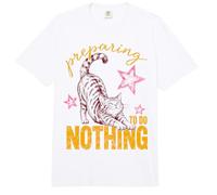 Cat Preparing To Do Nothing Funny Lazy Relaxation Humor Comfort Colors Adult Heavyweight T-Shirt
