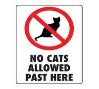 Cat Prohibited Beyond This Point Metal Sign For Greenhouse 12x8 Inch