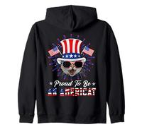 Cat Proud To Be An Americat Funny Cat Lover 4th of July Sudadera con Capucha