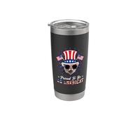 Cat Proud To Be An Americat Funny Cat Lover 4th of July Vaso térmico de acero inoxidable de doble pared