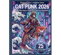 CAT PUNK 2026: Japanese Retro-Futuristic Coloring Adventure: 25 Premium Cyberpunk Cat Illustrations for Adults