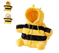 Cat Puppy Plush Outing Backpack, Soft Winter Plush Outing Bag, Bee Style Carrier Outings Bag, Foldable Travel Bee Style Carrier, Adjustable Crossbody Strap & Anti-Escape Hood (Yellow,Medium)