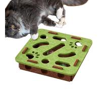 Cat Puzzle Feeder, Interactive Treat Dispenser, 11.81x11.81x2.95 Inches Sensory Foraging Bell Feeders & Boredom, Training Toy for Kittens, Seniors, Indoor, Outdoor, Travels