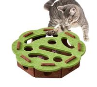 Cat Puzzle Feeder, Interactive Treat Dispenser, Sensory Foraging Toy with Bell, Mental Stimulation Game, Slow Feeder Bowl for Boredom and Senior Cats, 11.81x11.81x2.95 Inch