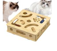 Cat Puzzle Toy | 28x28x7cm Interactive Maze For Kitten | Bell Teaser Toys | Adaptable Challenge Steps Interactive Pet Supplies For Mental Exercise Energy Relief Play Home Alone Indoors Boredom
