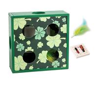 Cat Puzzle Toy - Automatic Feather Cheese Box, Interactive Cat Toy With Feather Rotation In Holes Maze, Battery Powered, Intelligent Sensing For Funny Playtime Interactive Cat Puzzle Toy - Automatic F