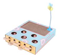 Cat Puzzle Toy - Cat Entertainment Pad, Cognitive Scratch Game | Caja de juego 3 en 1 con ranura para atrapar ratones, pluma interior, juego de actividad cerebral, alfombrilla divertida de uso