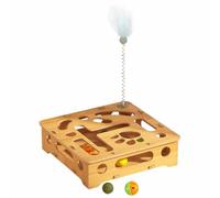 Cat Puzzle Toy - Enrichment Scratch Box, Interactive Kitten Maze with Treat Compartments, Safe Cardboard for Indoor Play, Pet Exercise and Mental Stimulation, Fun Engaging Activity for Cats Kittens