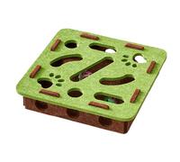 Cat Puzzle Toy, Interactive Cat Enrichment Toys with Scratching Surfaces and Bell Track Maze, Fun Exercise and Teething Activity Toy for Kittens, Puppies, Living Room, Indoor Play