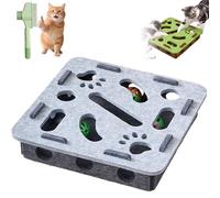 Cat Puzzle Toy & Interactive Cat Toy - Cat Scratch Puzzle Enrichment Box with Bell Balls, Self-Play Boredom Busters for Cats to Stimulate Hunting Instincts & Mental Exercise (#6)