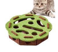 Cat Puzzle Toy, Interactive Cats Puzzle Games, 6.29 Inches Keeps Active and Engaged, Felt Box Maze Game with Bell, Kitten Indoor Play for Mental Stimulation, Green