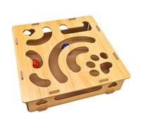 Cat Puzzle Toy - Wood, 12,99 x 12,99 x 3,14 pulgadas, Interactive Scratcher Box With Bell Balls | Cat Scratcher Pet Supplies For Indoor, Outdoor, Floor Play, Travel, Games, Training, Mental
