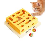 Cat Puzzle Toys, Interactive Intelligence Maze Box with Rolling Ball, 13.39x13.39x3.35 Inches Kitten Treat Dispenser Toy for Mental Stimulation, Small Medium Large Cats, Exercise and Indoor Play