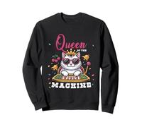 Cat Queen of The Slot Machine Casino Gambling Gambler Sudadera