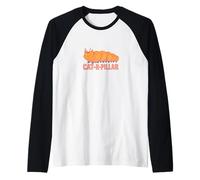 Cat R Pillar Caterpillar Cat Art Lindo y Divertido Gato Camiseta Manga Raglan