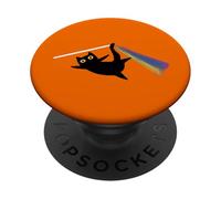 Cat Rainbow Light Refraction Cool Prism Science Spectrum PopSockets PopGrip Adhesivo