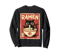 Cat Ramen Estética Japonesa Ukiyo-e Arte Anime Gato Sudadera