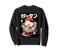 Cat Ramen Estética Japonesa Ukiyo-e Obra De Arte Neko Anime Cat Sudadera