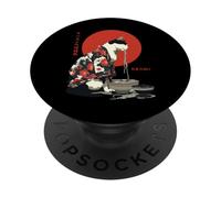 Cat Ramen Estética Japonesa Ukiyo-e Obra De Arte Retro Anime Gato PopSockets PopGrip Adhesivo