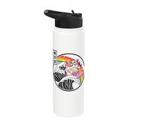 Cat Ramen Noodles Great Wave Kawaii Rainbow Anime Stainless Steel Insulated Water Bottle