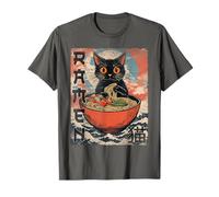 Cat Ramen Shirts Japanese Funny MensGraphic Kawaii Anime Cat Camiseta