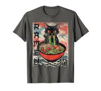 Cat Ramen Shirts Japanese Funny MensGraphic Kawaii Anime Cat Camiseta