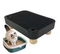 Cat Ramp For Litter Box | ABS & Wood, 30 x 20.7 x 9 cm, Anti-Slip | Easy Clean Cat Step With Filter Function For Senior Cats & Kittens | Low Entry Assist Stairs Fîor Litter Box, Couch & Bed