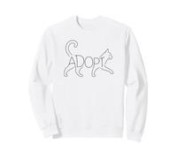Cat Rescue Adopta Word Art Silueta Diseño Sudadera
