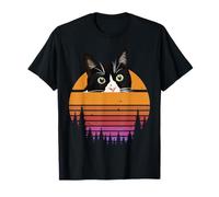 Cat Retro Style - Black Cat Vintage Style - Kitten Cat Lover Camiseta